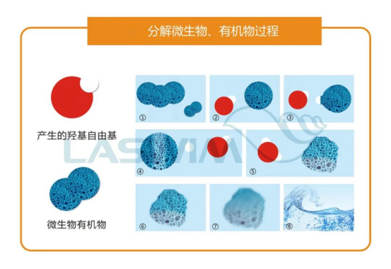 AOP的羥基自由基分解微生物、有機(jī)物過程